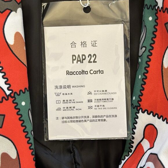 Wisholic Santa Claus Print One Button Blazer Jacket‎ Mens Sz XL Red Green NEW - Picture 5 of 10